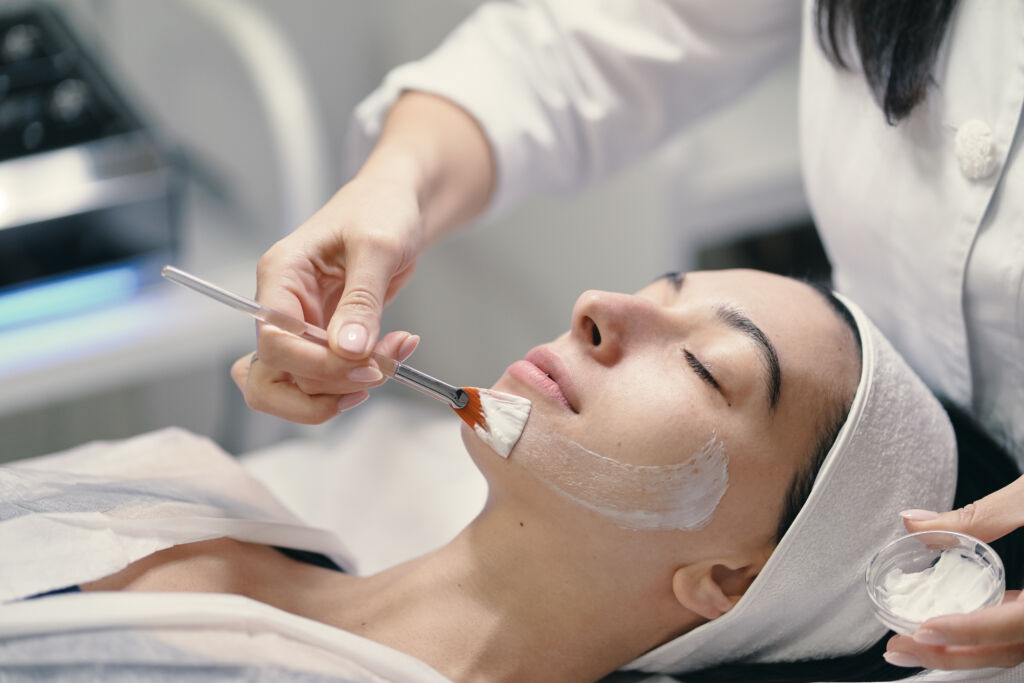 Young woman getting chemical peels in Abu Dhabi